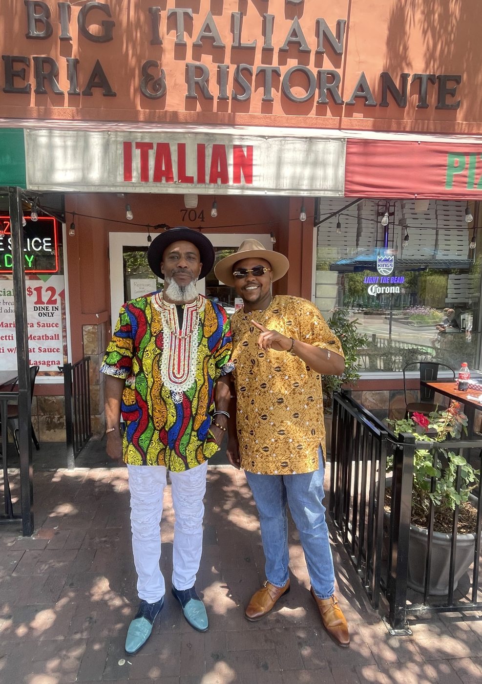 Father and son celebrating culture