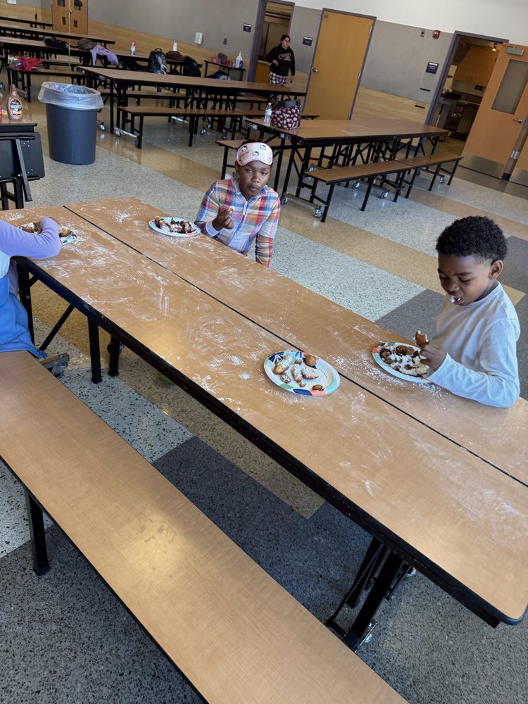 Beignet making fun with flour